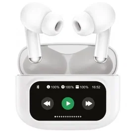 Muvit For Change Auriculares Bluetooth True Wireless M2404 (MCTWS0007) con ANC, ENC, Estuche con Pantalla, Autonomía 6h, Color Blanco